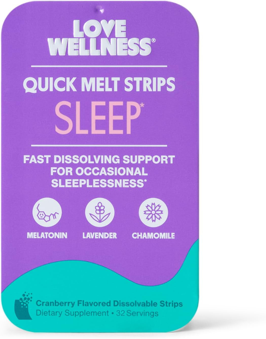 Sleep* Quick Melt Strips - Fast-Dissolving Sleep Support with Melatonin and Calming Botanicals - Promotes Restful Sleep* - No Water Needed - Vegan and Sugar-Free - 32 Strips